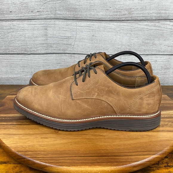 Johnston & Murphy Upton Plain Toe Tan Oiled Full Grain Leather Oxford Men’s 12 M